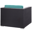 Gather Outdoor Patio Armchair in Espresso Turquoise