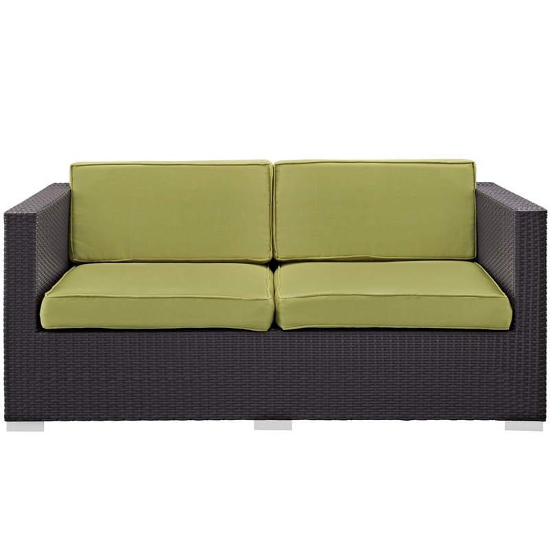 Gather Outdoor Patio Loveseat in Espresso Peridot
