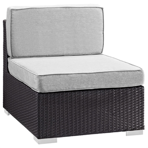Gather Armless Outdoor Patio Sectional in Espresso Gray