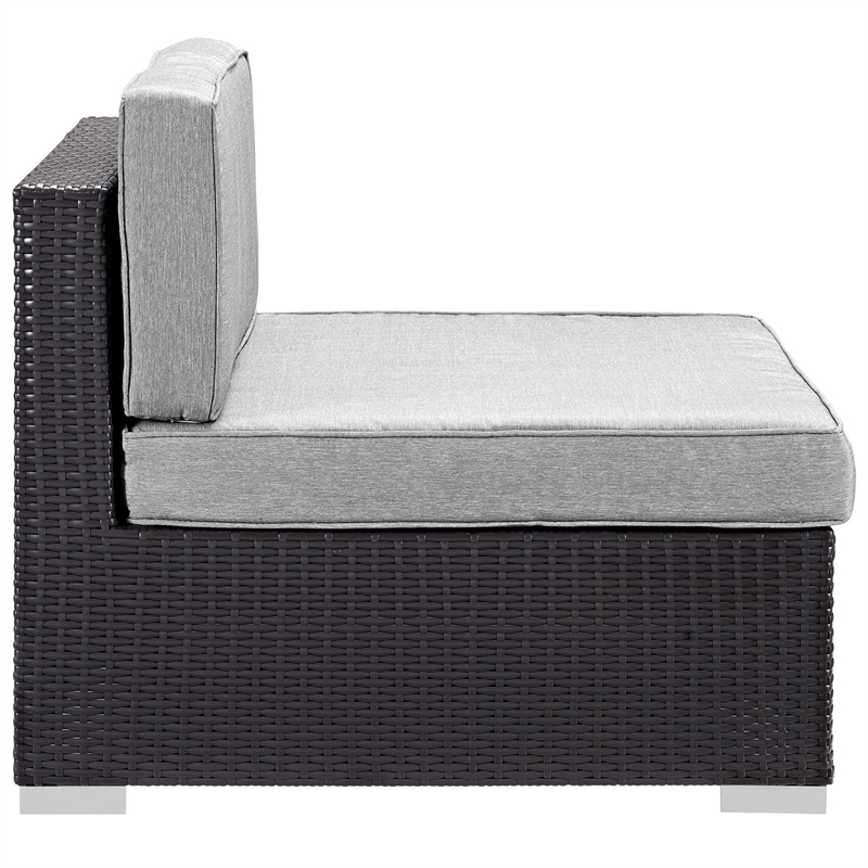 Gather Armless Outdoor Patio Sectional in Espresso Gray