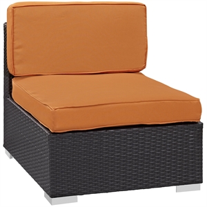 Gather Armless Outdoor Patio Sectional in Espresso Orange