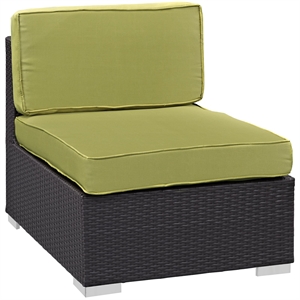 Gather Armless Outdoor Patio Sectional in Espresso Peridot