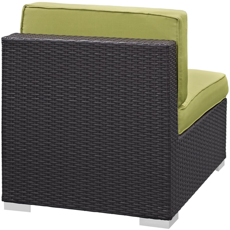 Gather Armless Outdoor Patio Sectional in Espresso Peridot