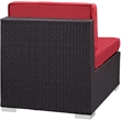 Gather Armless Outdoor Patio Sectional in Espresso Red