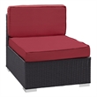 Gather Armless Outdoor Patio Sectional in Espresso Red