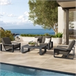 Modway Lirienne 4-Piece Outdoor Patio Aluminum Furniture Set in Smoke