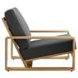Lirienne Outdoor Patio Aluminum Faux Wood Armchair in Charcoal Natural
