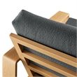 Lirienne Outdoor Patio Aluminum Faux Wood Armchair in Charcoal Natural