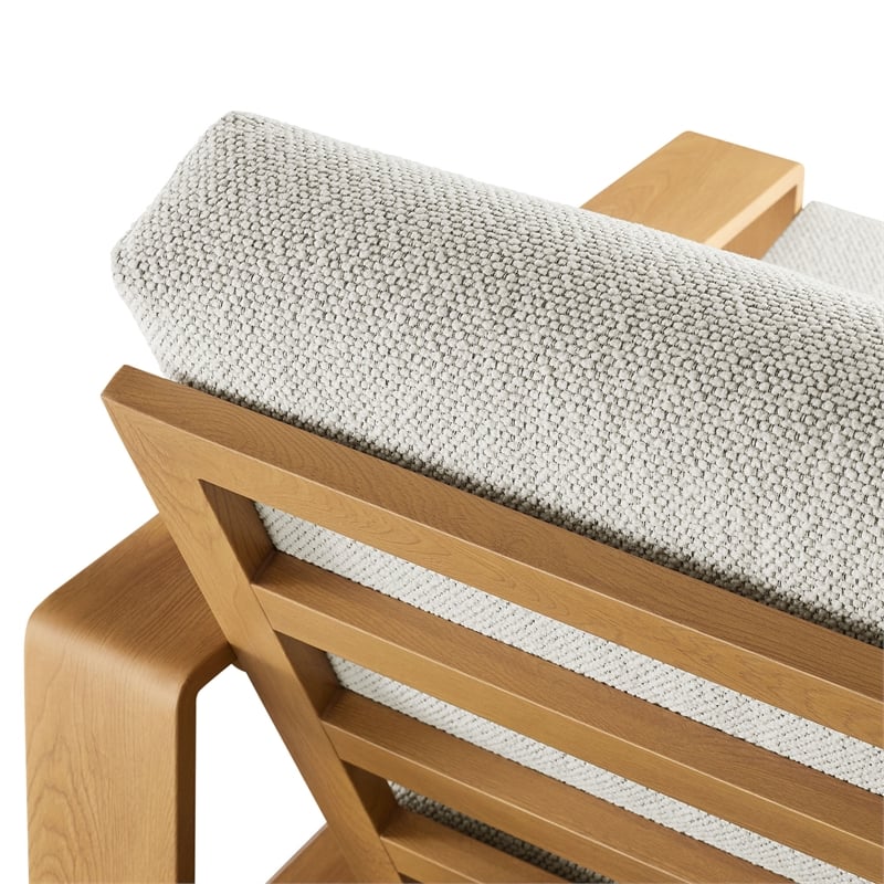 Lirienne Outdoor Patio Aluminum Faux Wood Armchair in Ivory Natural