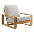 Lirienne Outdoor Patio Aluminum Faux Wood Armchair in Ivory Natural