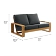 Lirienne Outdoor Patio Aluminum Faux Wood Loveseat in Charcoal Natural