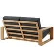 Lirienne Outdoor Patio Aluminum Faux Wood Loveseat in Charcoal Natural