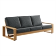 Lirienne Outdoor Patio Aluminum Faux Wood Sofa in Charcoal Natural