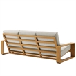 Lirienne Outdoor Patio Aluminum Faux Wood Sofa in Ivory Natural