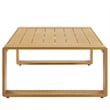 Lirienne Outdoor Patio Aluminum Faux Wood Coffee Table in Natural
