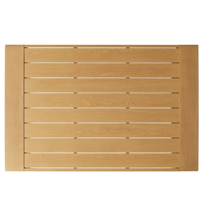 Lirienne Outdoor Patio Aluminum Faux Wood Coffee Table in Natural