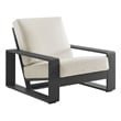 Lirienne Outdoor Patio Aluminum Armchair in Cream Gray
