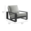 Lirienne Outdoor Patio Aluminum Armchair in Light Gray Gray