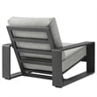 Lirienne Outdoor Patio Aluminum Armchair in Light Gray Gray