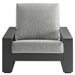Lirienne Outdoor Patio Aluminum Armchair in Light Gray Gray