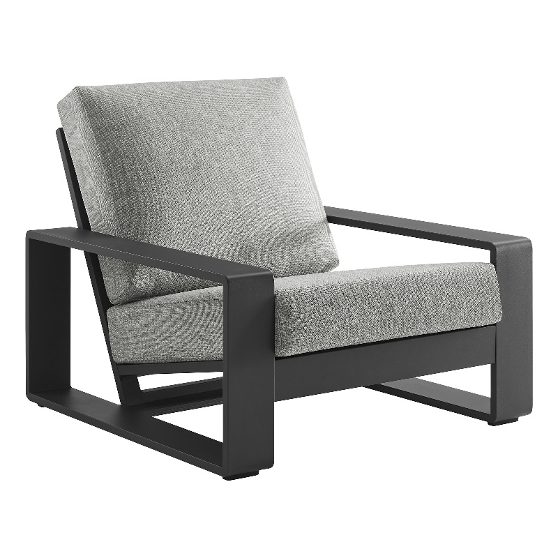 Lirienne Outdoor Patio Aluminum Armchair in Light Gray Gray