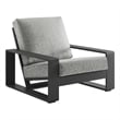 Lirienne Outdoor Patio Aluminum Armchair in Light Gray Gray
