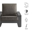 Lirienne Outdoor Patio Aluminum Armchair in Smoke