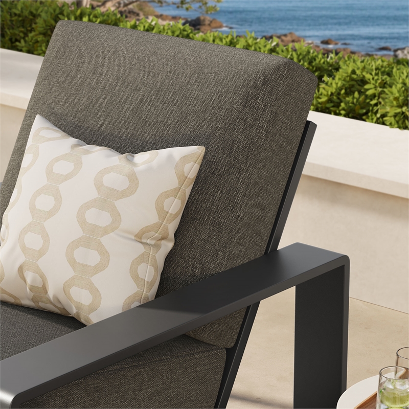 Lirienne Outdoor Patio Aluminum Armchair in Smoke