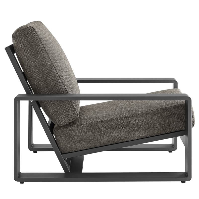 Lirienne Outdoor Patio Aluminum Armchair in Smoke