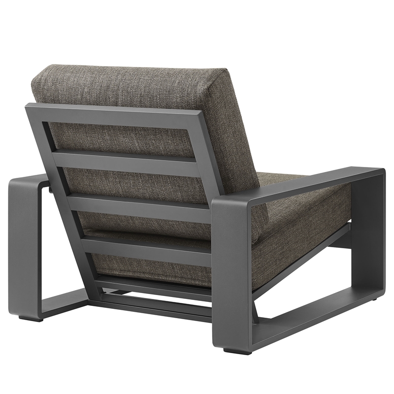 Lirienne Outdoor Patio Aluminum Armchair in Smoke