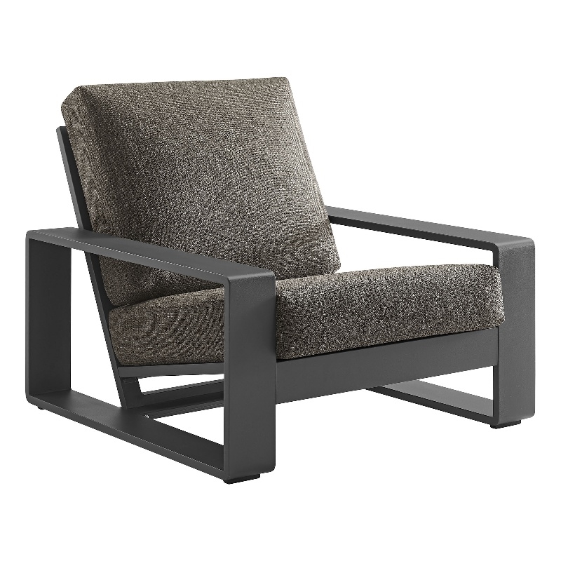 Lirienne Outdoor Patio Aluminum Armchair in Smoke