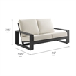 Lirienne Outdoor Patio Aluminum Loveseat in Cream Gray