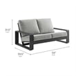 Lirienne Outdoor Patio Aluminum Loveseat in Light Gray Gray