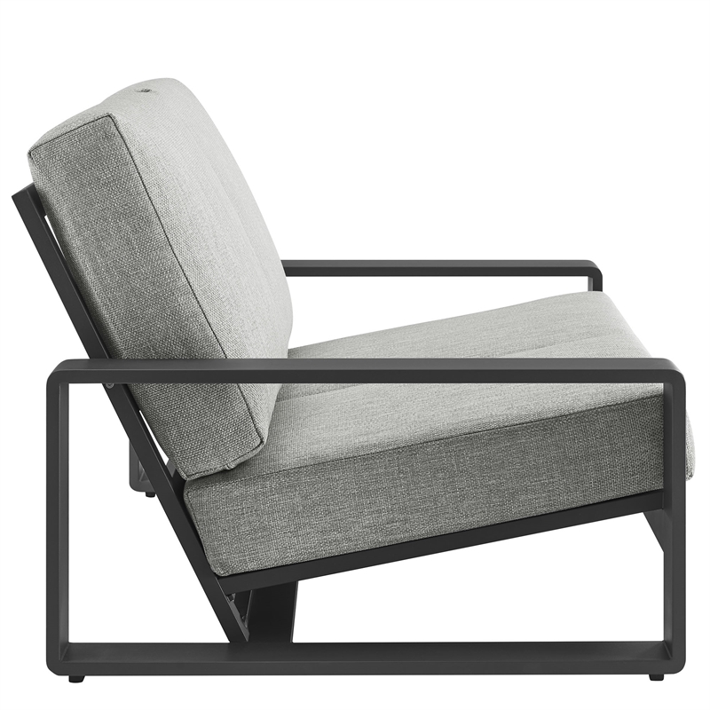 Lirienne Outdoor Patio Aluminum Loveseat in Light Gray Gray