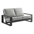 Lirienne Outdoor Patio Aluminum Loveseat in Light Gray Gray
