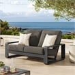 Lirienne Outdoor Patio Aluminum Loveseat in Smoke Gray