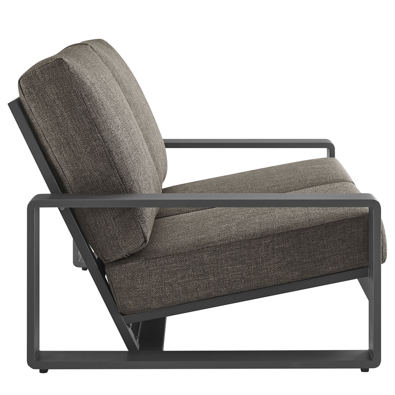 Lirienne Outdoor Patio Aluminum Loveseat in Smoke Gray