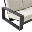Lirienne Outdoor Patio Aluminum Sofa in Cream Gray