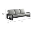 Lirienne Outdoor Patio Aluminum Sofa in Light Gray Gray
