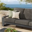 Lirienne Outdoor Patio Aluminum Sofa in Smoke Gray