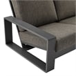 Lirienne Outdoor Patio Aluminum Sofa in Smoke Gray