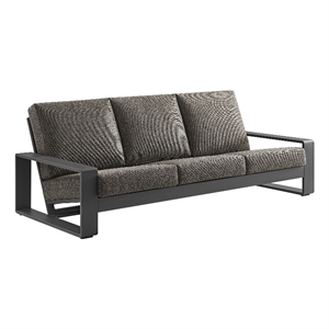 Lirienne Outdoor Patio Aluminum Sofa in Smoke Gray