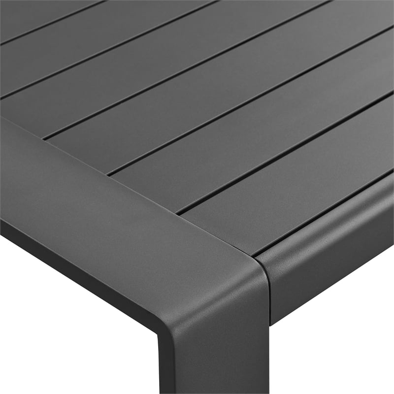 Lirienne Outdoor Patio Aluminum Coffee Table in Gray