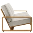Lirienne 2-Piece Outdoor Patio Aluminum Faux Wood Furniture Set in Ivory Natural