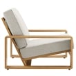 Lirienne Outdoor Patio Aluminum Faux Wood Armchairs Set of 2 in Ivory Natural