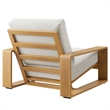 Lirienne Outdoor Patio Aluminum Faux Wood Armchairs Set of 2 in Ivory Natural