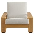 Lirienne Outdoor Patio Aluminum Faux Wood Armchairs Set of 2 in Ivory Natural