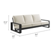 Modway Lirienne 4-Piece Outdoor Patio Aluminum Furniture Set in Cream