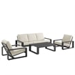 Modway Lirienne 4-Piece Outdoor Patio Aluminum Furniture Set in Cream