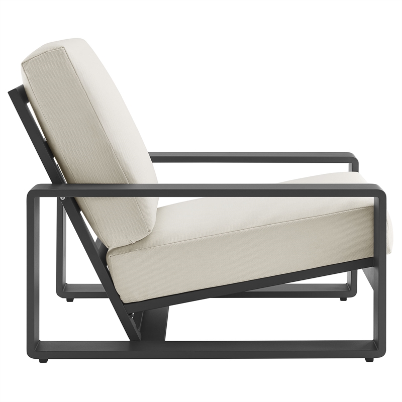 Modway Lirienne 4-Piece Outdoor Patio Aluminum Furniture Set in Cream